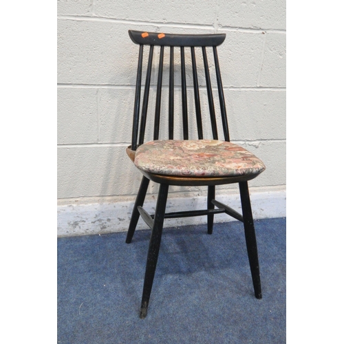 1266 - A 20TH CENTURY TEAK EFFECT FORMICA TOP TABLE, width 91cm x depth 61cm x height 74cm, along with a se... 