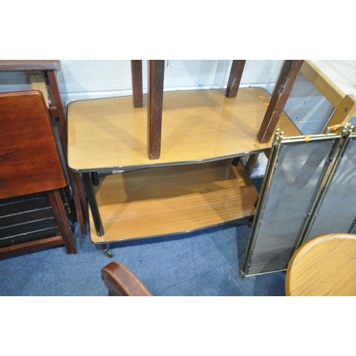 1270 - A LARGE SELECTION OF OCCASIONAL FURNITURE, to include a mid-century teak wall mirror, another wall m... 