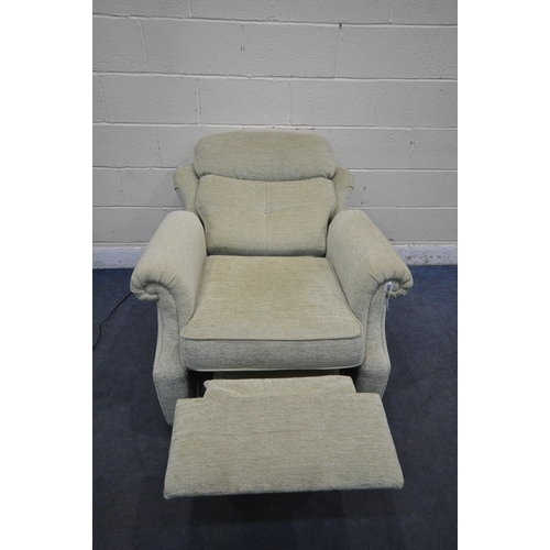 1289 - A G PLAN GREEN RECLINING ARMCHAIR, width 95cm x depth 100cm x height 100cm (condition report: PAT pa... 