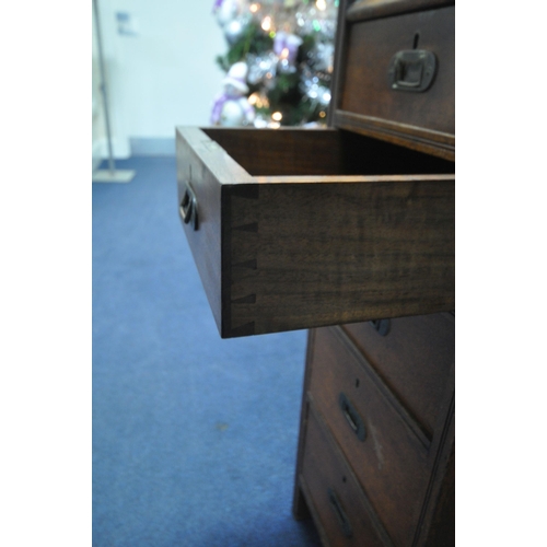 1311 - AN EARLY 20TH CENTURY WALNUT BUREAU BOOKCASE, the double bevelled glass doors enclosing an arrangeme... 