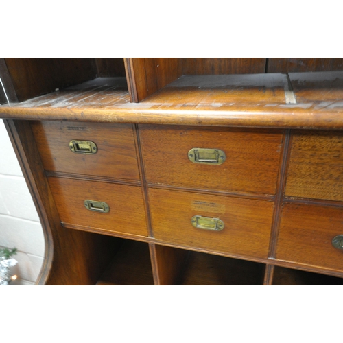 1311 - AN EARLY 20TH CENTURY WALNUT BUREAU BOOKCASE, the double bevelled glass doors enclosing an arrangeme... 