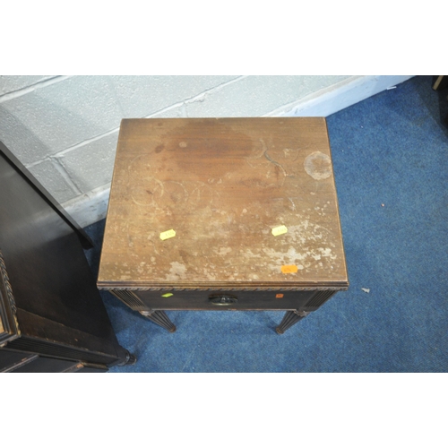 1324 - A 20TH CENTURY MAHOGANY DESK, fitted with seven drawers, on cylindrical tapered legs, width 119cm x ... 