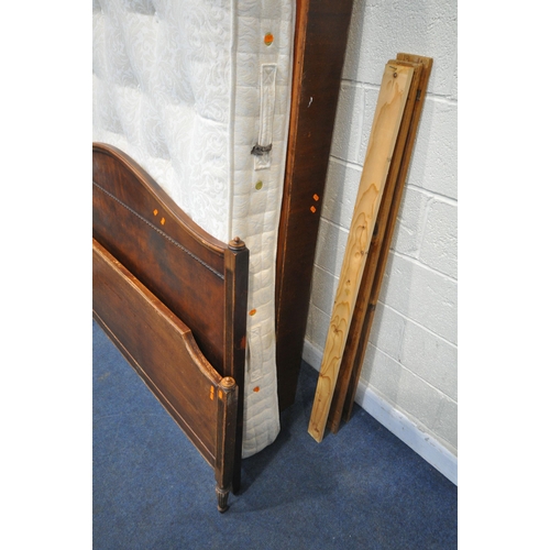 1351 - A HYPNOS WHEATLEY SUPREME 4FT6 MATTRESS, along with a mahogany bedstead (condition report: bed frame... 