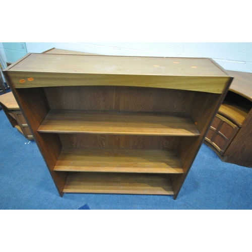 1364 - A SELECTION OF MID CENTURY TEAK FURNITURE, to include a Parker Knoll media cabinet, with a hinged li... 