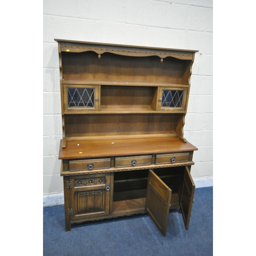 1373 - A 20TH CENTURY OAK GATE LEG TABLE, with a single drawer, on turned legs, open width 121cm x closed w... 