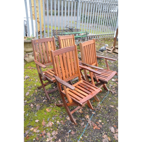 1011 - A SET OF FOUR 'NOVA GARDEN FURNITURE' TEAK FOLDING GARDEN CHAIRS