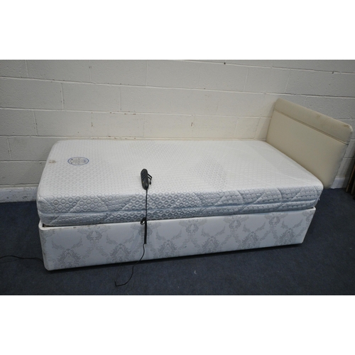 1428 - A MI BED MOTION INTELLIGENT ELECTRIC SINGLE BED, with a GelAir cool gel lux mattress and a cream lea... 