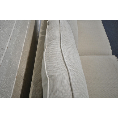 1430 - A BEIGE SOFA BED (condition report: dirty and sun bleached)