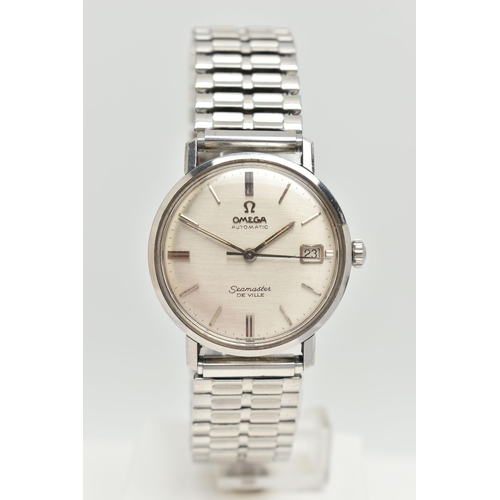 111 - A GENTS 'OMEGA SEAMASTER DE VILLE' WRISTWATCH, automatic movement, round silver dial 'Omega Automati... 