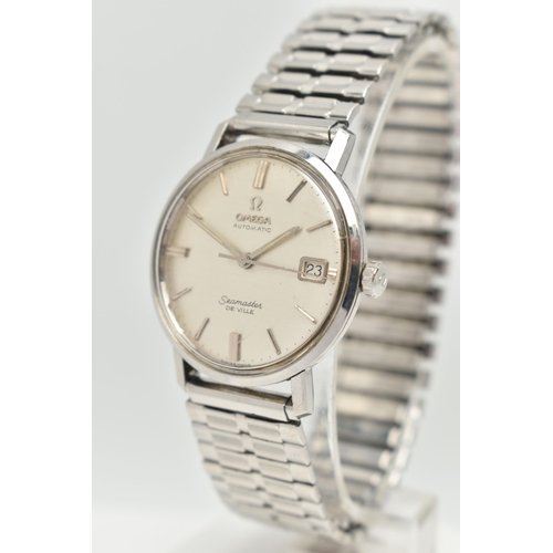 111 - A GENTS 'OMEGA SEAMASTER DE VILLE' WRISTWATCH, automatic movement, round silver dial 'Omega Automati... 