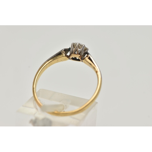 2 - AN EARLY 20TH CENTURY SINGLE STONE DIAMOND RING, an old cut diamond, approximate total diamond weigh... 