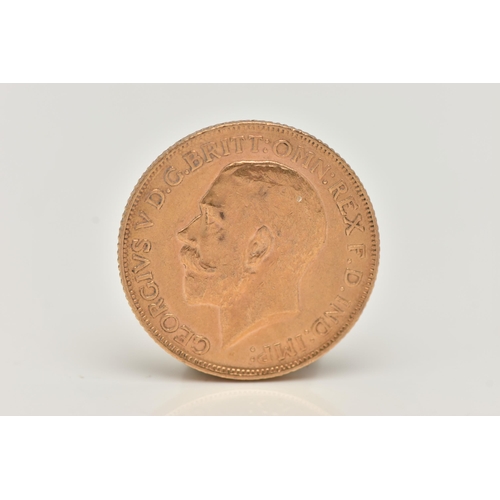 28 - A GEORGE V 22CT GOLD FULL SOVEREIGN COIN, depicting George V obverse, George and the Dragon reverse ... 