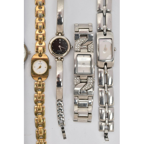 59 - A SELECTION OF LADIES WRISTWATCHES, mostly quartz movements, names to include 'Sekonda, Seksy, DKNY,... 