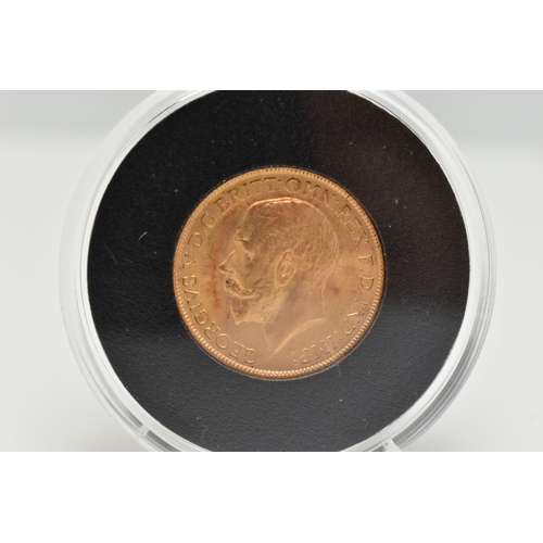 88 - A GEORGE V FULL GOLD SOVEREIGN COIN, .916 fine, 22ct gold, 22.05mm diameter, 7.98 grams