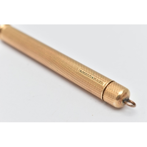 93 - S.MORDAN & CO. COMBINATION RETRACTABLE PEN AND PENCIL, with engine turned case, the telescopic pull ... 