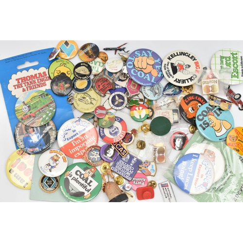 171 - A BOX OF BAGDES, PIN BADGES AND STICK PINS, assorted badges, pins and sticks pins some badges to inc... 