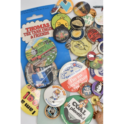 171 - A BOX OF BAGDES, PIN BADGES AND STICK PINS, assorted badges, pins and sticks pins some badges to inc... 