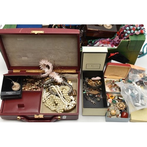 195 - A LARGE SELECTION OF COSTUME JEWELLERY, to include two gem set and white metal bracelet, a small sel... 