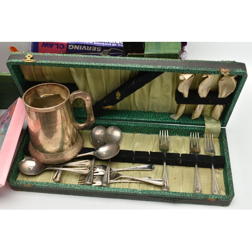 202 - A BOX OF ASSORTED CUTLERY, to include a selection of boxed cutlery and a large selection of loose cu... 