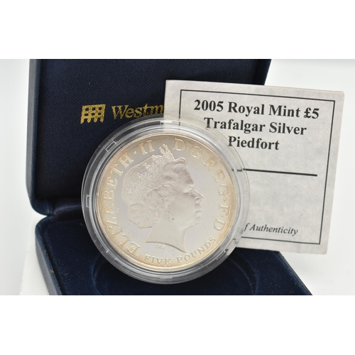 228 - A ROYAL MINT 2005 TRAFALGAR PIEDFORT SILVER PROOF £5 With Certificate