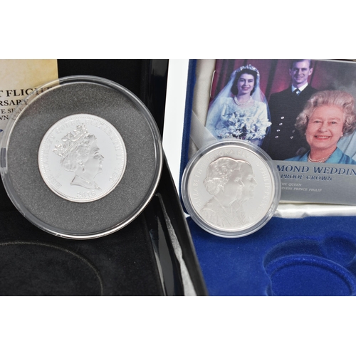 230 - A BOXED SPITFIFES FIRST FLIGHT 80TH ANNIVERSARY COMMEMORATIVE PIEDFORT SILVER PROOF CROWN COIN CERTI... 