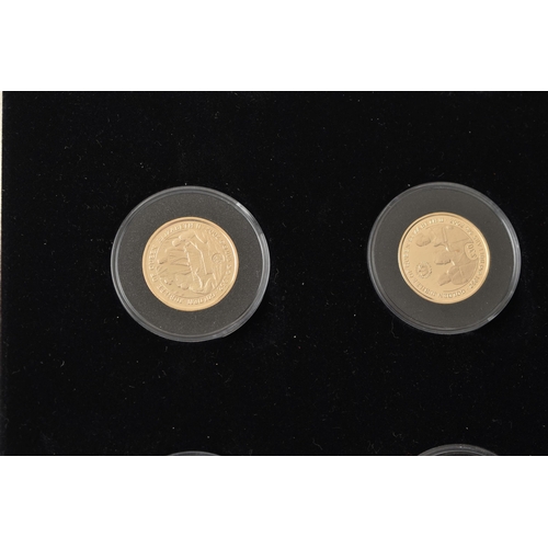 235 - A WESTMINSTER CASED SET OF SIX GOLD SOVEREIGN COINS 2002 FOR GIBRALTAR ROYALTY ISSUE, 3.36 grams eac... 