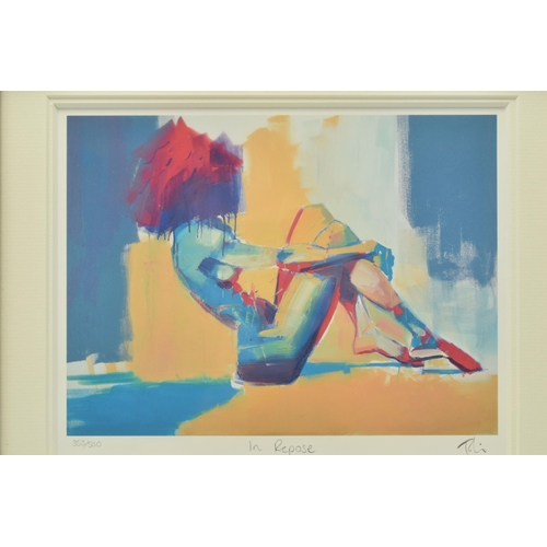 301 - TOBY MULLIGAN (BRITISH 1969) 'IN REPOSE', a signed limited edition print on paper depicting a colour... 