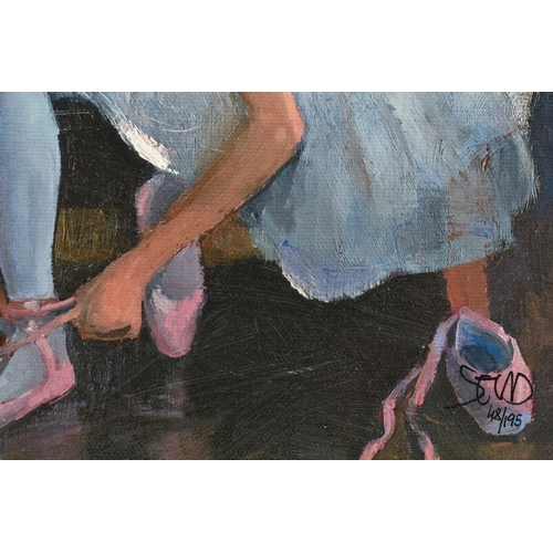 302 - SHERREE VALENTINE DAINES (BRITISH 1959) 'THE PINK SLIPPER', a signed limited edition print on board ... 