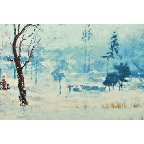 310 - ROLF HARRIS (1930-2023) 'SNOW ON MARSHY GROUND', a signed limited edition print depicting a winter s... 