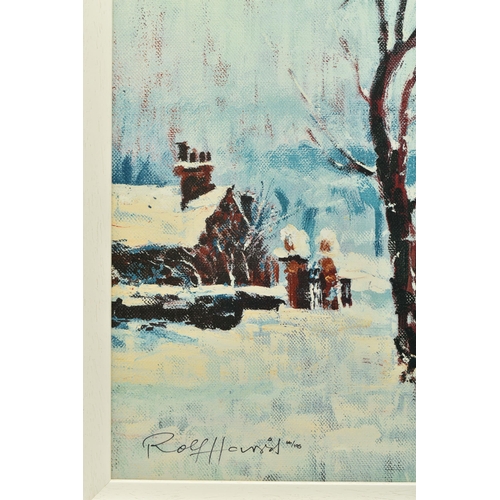 310 - ROLF HARRIS (1930-2023) 'SNOW ON MARSHY GROUND', a signed limited edition print depicting a winter s... 