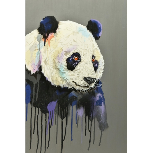 311 - STEPHEN FORD (BRITISH CONTEMPORARY) 'HOLY FOREST', a contemporary portrait of a Giant Panda, signed ... 