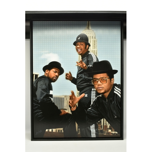 314 - NICK HOLDSWORTH (BRITISH CONTEMPORARY) 'RUN DMC - MY ADIDAS', a pixelated portrait of the Hip-Hop pi... 