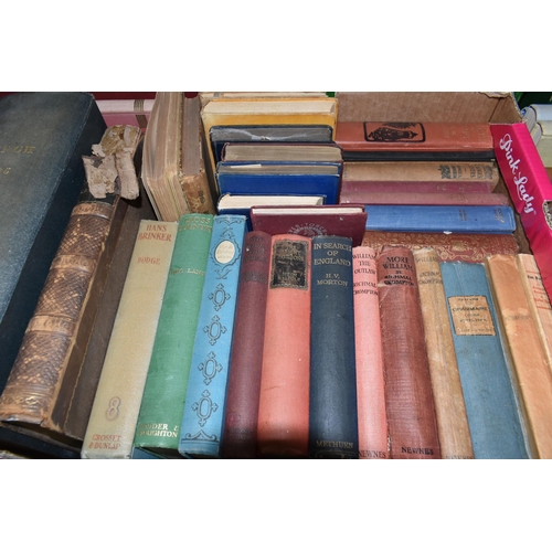 325 - SIX BOXES OF ANTIQUARIAN BOOKS containing approximately 175 miscellaneous titles, mostly in hardback... 