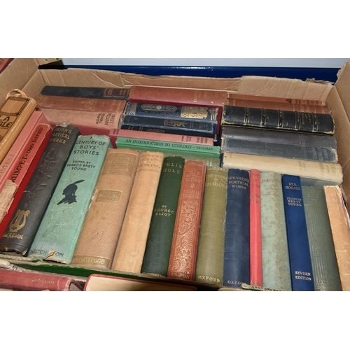 325 - SIX BOXES OF ANTIQUARIAN BOOKS containing approximately 175 miscellaneous titles, mostly in hardback... 