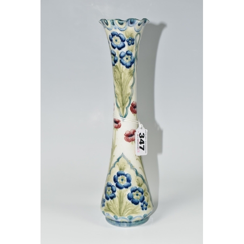 347 - A WILLIAM MOORCROFT FOR MACINTYRE 'FLORIAN WARE' VASE, in Poppies and Forget-Me-Nots pattern, shape ... 