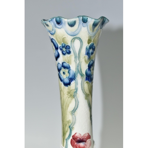 347 - A WILLIAM MOORCROFT FOR MACINTYRE 'FLORIAN WARE' VASE, in Poppies and Forget-Me-Nots pattern, shape ... 