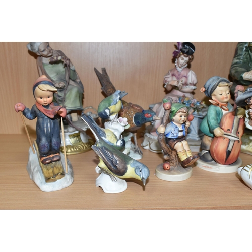 354 - A GROUP OF FIGURES, comprising a Capodimonte figure group of Don Quixote, on horseback, and Sancho P... 