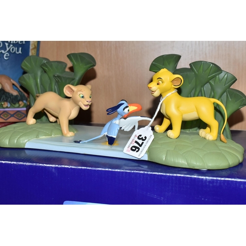 376 - THREE BOXED ENESCO DISNEY 'THE LION KING' FIGURES, comprising Enchanting Collection 'Mighty King (Th... 