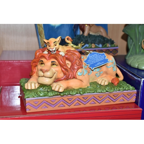 376 - THREE BOXED ENESCO DISNEY 'THE LION KING' FIGURES, comprising Enchanting Collection 'Mighty King (Th... 