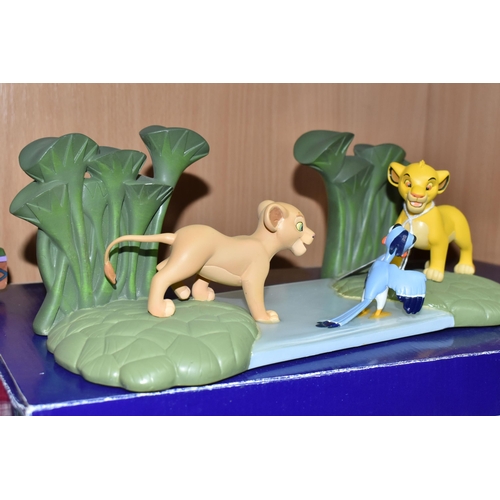 376 - THREE BOXED ENESCO DISNEY 'THE LION KING' FIGURES, comprising Enchanting Collection 'Mighty King (Th... 