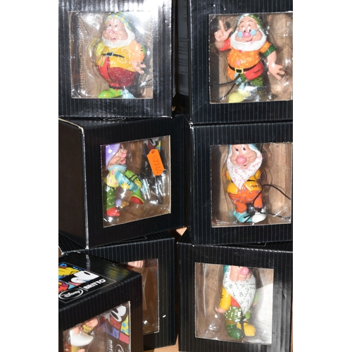 377 - A SET OF BOXED ENESCO DISNEY BRITTO MINI SEVEN DWARFS FIGURES, comprising Mini Doc 6007101, Mini Gru... 