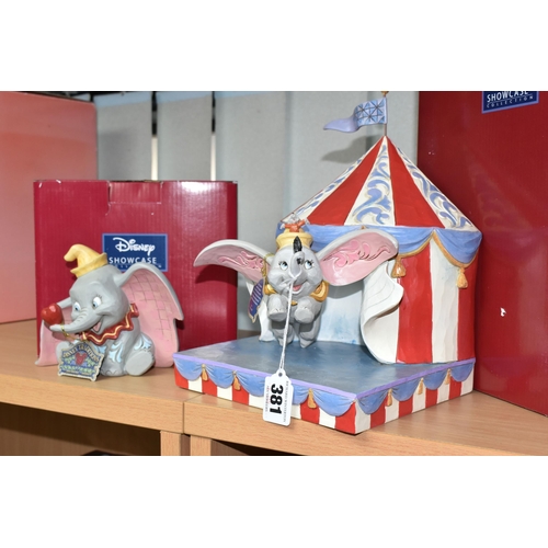 381 - TWO BOXED ENESCO DISNEY SHOWCASE COLLECTION 'DUMBO' THEMED SCULPTURES, from Disney Traditions by Jim... 