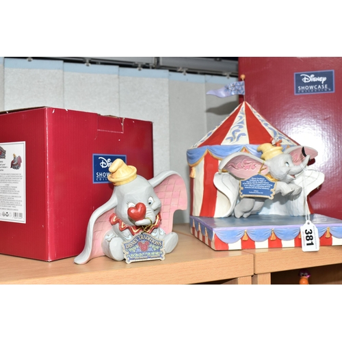 381 - TWO BOXED ENESCO DISNEY SHOWCASE COLLECTION 'DUMBO' THEMED SCULPTURES, from Disney Traditions by Jim... 