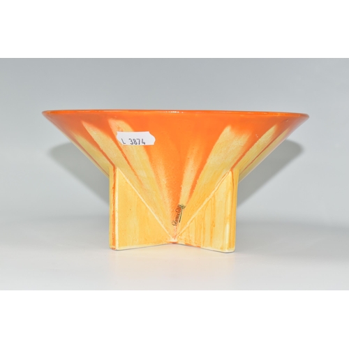 387 - A CLARICE CLIFF CONICAL FRUIT BOWL, in Nasturtiums pattern, with printed Clarice Cliff and Wilkinson... 