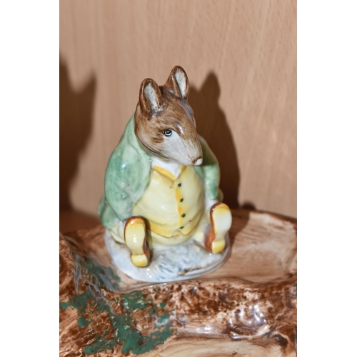 404 - A BESWICK BEATRIX POTTER'S FIGURE STAND WITH FIVE CHARACTERS, comprising 'Squirrel Nutkin' gold gilt... 