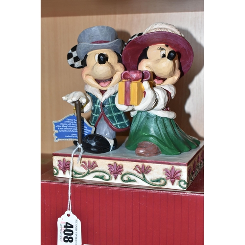 408 - TWO BOXED ENESCO DISNEY TRADITIONS JIM SHORE MICKEY MOUSE FIGURES, comprising  'Happy Birthday, Pal!... 