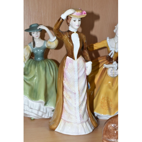 411 - FIVE ROYAL DOULTON FIGURINES, comprising Silks And Ribbons HN2017, The Master HN2325, Anna Of Five T... 