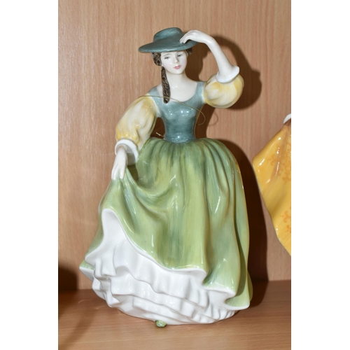 411 - FIVE ROYAL DOULTON FIGURINES, comprising Silks And Ribbons HN2017, The Master HN2325, Anna Of Five T... 