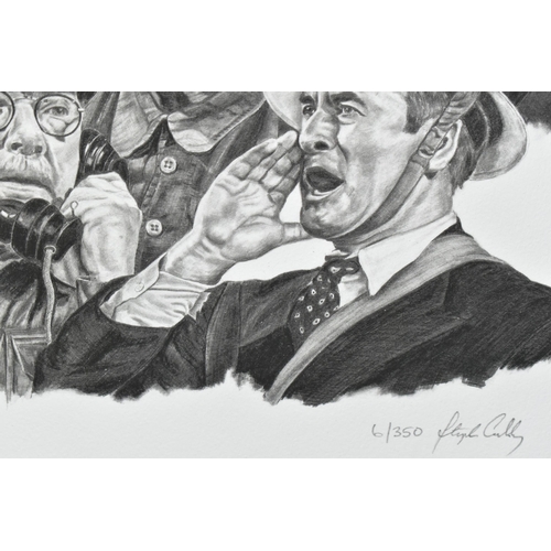 416 - A LIMITED EDITION STEVE LILLY PRINT: BRITISH COMEDY ACTS PORTRAIT, glazed and framed, Dad's Army 50t... 