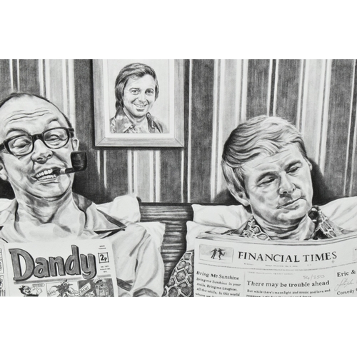 417 - A LIMITED EDITION STEVE LILLY PRINT: PORTRAIT OF ERIC & ERNIE, 54/350, pencil signed in lower right ... 